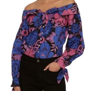 Alice McCall Love Me Love Me Knot floral blouse Size 4 Cotton Silk Top Small